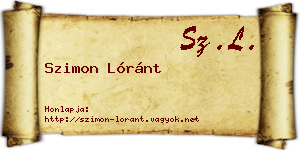 Szimon Lóránt névjegykártya