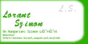 lorant szimon business card